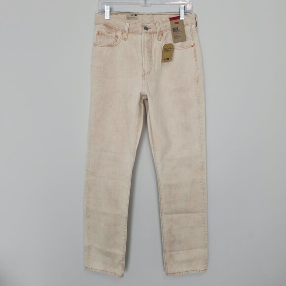 NWT Levi's 501 Straigh High Rise Light Tan Denim Jeans Size 28